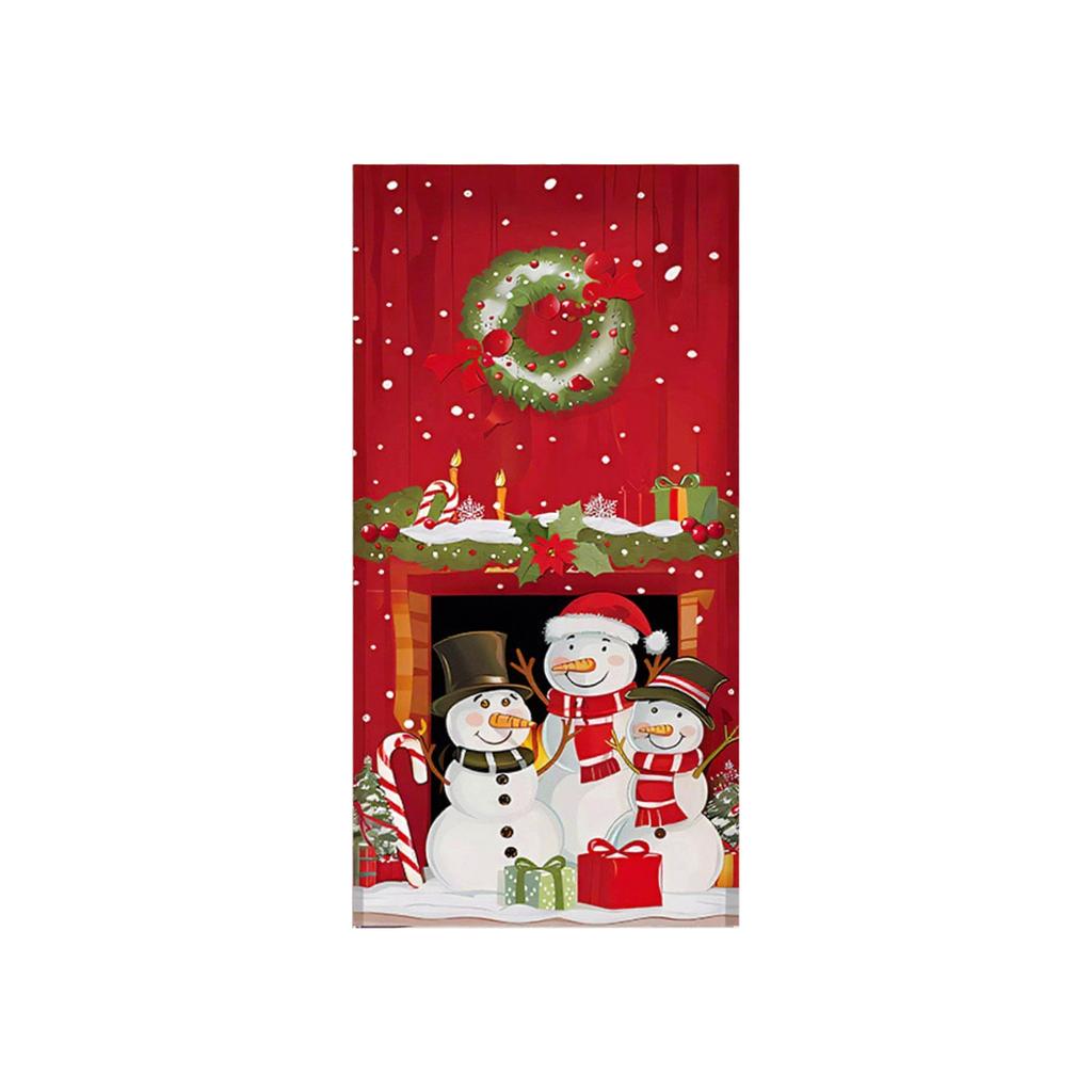 Christmas Door Decoration Festival Party Background Decoration Santa Decoration Tapestry