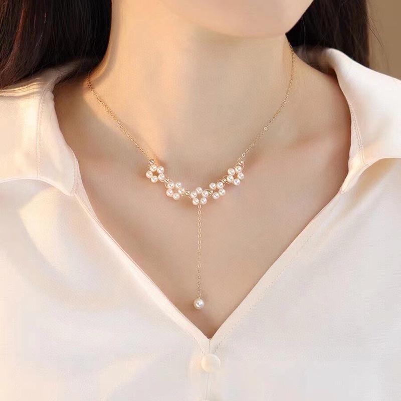 Freshwater Pearl Clavicle Necklace - Summer 2022 Gift for Women, Mom, or Girlfriend
