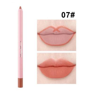 Matte Lip Liner Pencil Waterproof Sexy Nude Red Contour Tint Lipstick Long-lasting Non-stick Cup Lip Liner Lips Makeup Cosmetics, 12, 1 Piece