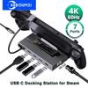 7-in-1 USB C Docking Station Type C To USB C HUB 4K@60Hz 1000Mbps Gigabit Ethernet PD Hub 100W USB 3.0 Adapter for Steam Deck