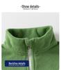 2024 Autumn Boys' Colorblock Fleece Jacket - Casual Children's Top