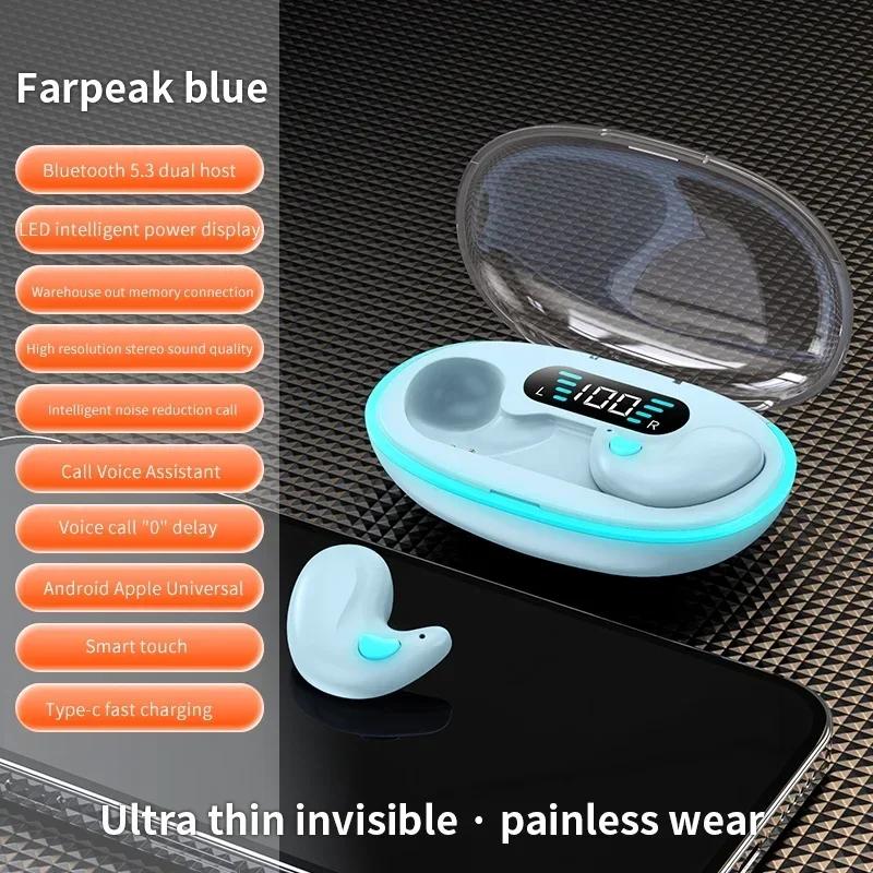 Sleeping Earbuds Wireless Mini Headphones For Work TWS Bluetooth Earphones Stereo Hidden Headset with Mic HD Call Waterproof X55