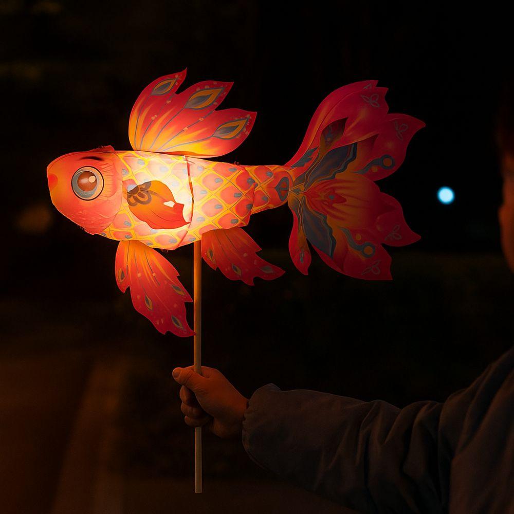 3D Mid-Autumn Festival Lantern Chinese Traditional Luminous Goldfish Light  Celebration