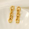 With Titanium Steel Earrings Long Cuban Chain Earrings Jewelry 18k Gold Stainless Steel Ladies Earrings