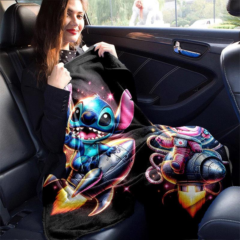 1pz Coperta con Stampa Stitch - Morbida, Coperta per Tutte le Stagioni per Soggiorno, Camera da Letto, Viaggio