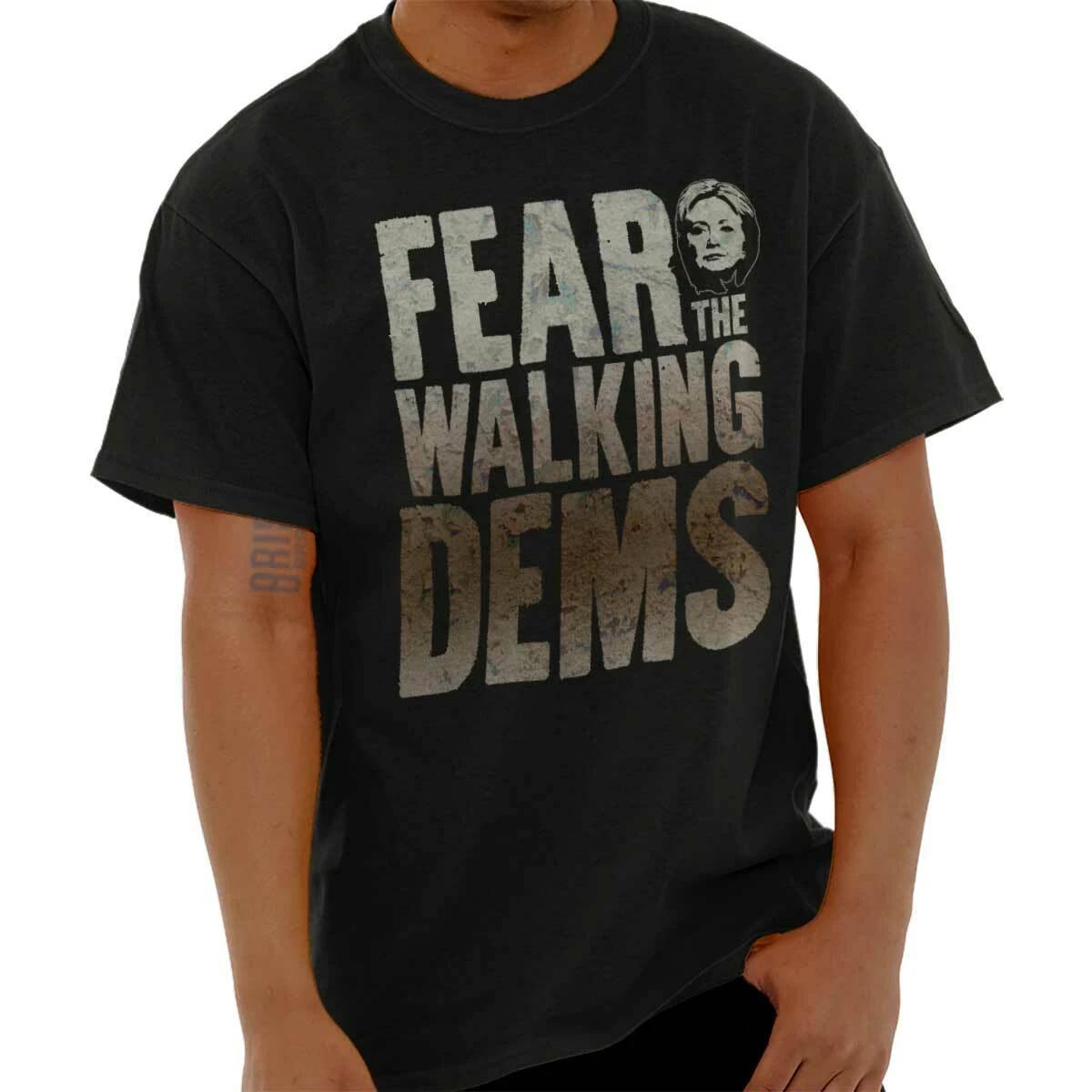Fear The Walking Democrats Funny Clinton Zombie TV Show Womens or Mens Crewneck L