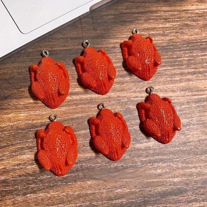 

6 шт. имитация жареной курицы смоляные серьги подвески горячая пасхальная еда кулон для серьги брелок для самостоятельного изготовления ювелирных изделий 6pcs