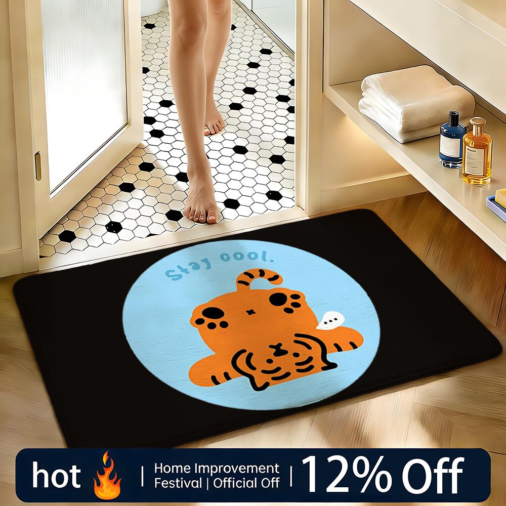 Cute Tiger Cartoon Floor Mat Home Decor Doormat Bedroom Floor Mat Shower Carpet