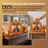 Halloween Picture Frame Wooden Photo Frame, Pumpkin Ghost Cat Cutout Holiday Portrait Holder, Double-sided Tabletop Decor for Home Party Indoor Table