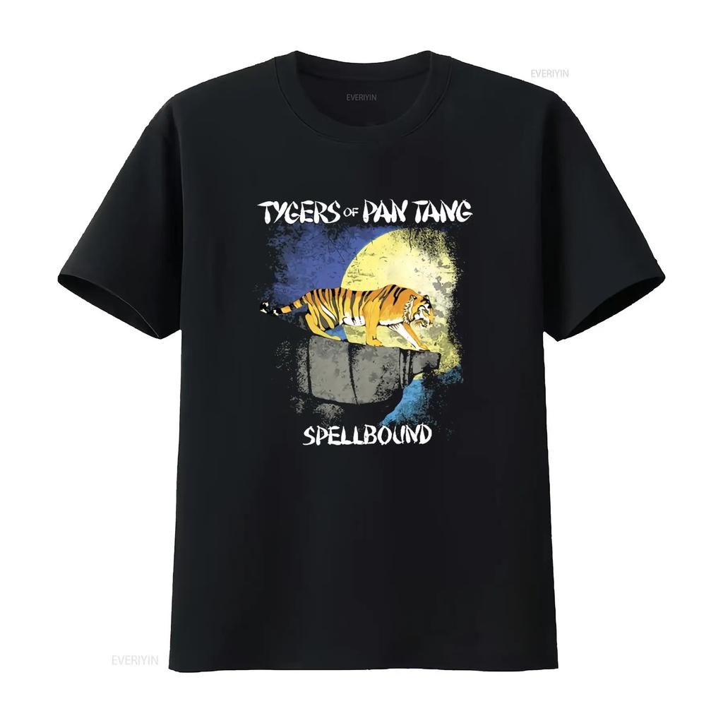 Tygers Of Pan Tang Spellbound T Shirt Official Mens with Tiger Design Under Moonlight vintage Washed homme Stylish Casual