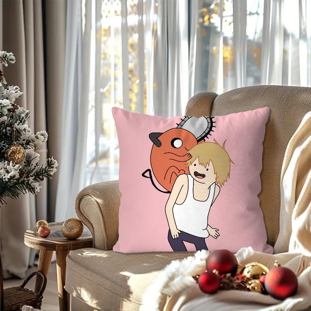 Pochita Japanese Anime Chainsaw Man Pillow Case Square Pillow Bedroom Sofa Leisure Comfort Car Living Room Home Decoration 40X40