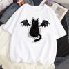Cat Mushroom Halloween top women streetwear t shirt girl comic clothing