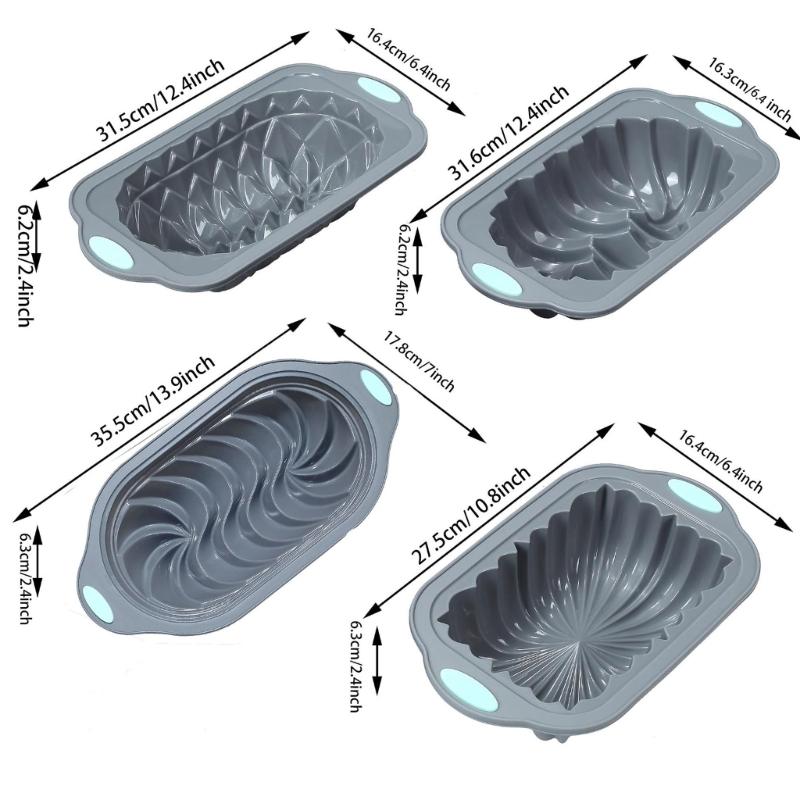 Pack of 4 Multifuntional Cake Baking Molds Baking Pans Stainless Steel Toast Plate Baking Molds Cake Pans for Baking