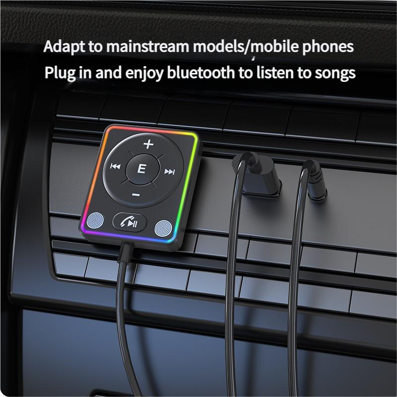 Bluetooth 5.4 Car Adapter With Dual Mics And Noise Cancellation, AUX Bluetooth Car Kit For Hands-Free Calls And Stereo Audio