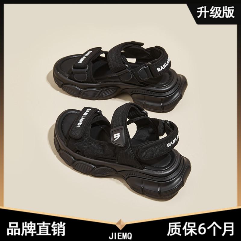 

Paris sports sandals women s summer new sandals platform muffin soft sole fashion versatile beach shoes 35 чорний