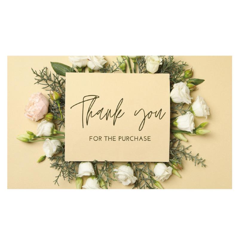 Black Thank You Greeting Cards, 50 Sheets/Pack