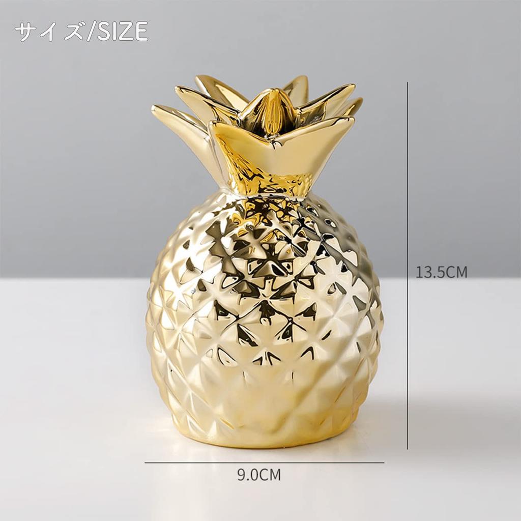 Queen-b Pineapple Piggy Bank, Cute Nordic Ceramic Decor, Fruit Ornament, Desk Ornament, Fruit Gift (Silver)