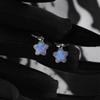 Silver Star-shaped Luminous Moonstone Earrings with Five-pointed Star Design
