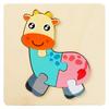 3D Wooden Animal & Vehicle Puzzle Blocks - Educational Hand-Grasp Board for Kids