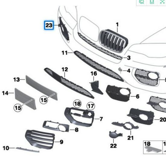 

Аксессуар для рамки противотуманной фары переднего бампера BMW X6/E71, 51117188383/51117188384 Right 51117188384