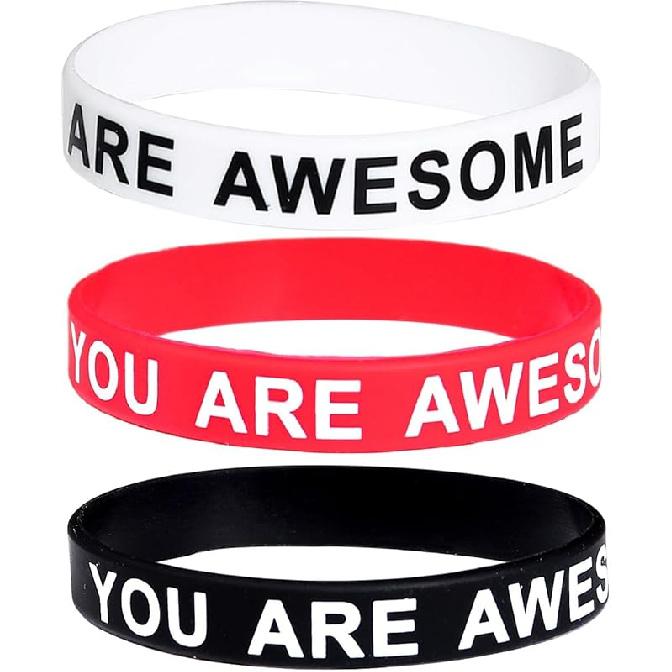 Yocoyee Never Give Up, You are Awesome, Rubber Bracelet pirational Motivational Silicone Wristbands for Women and Men 3PCS You are Awesome