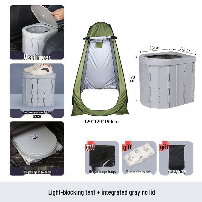 Portable Odor-Proof Folding Toilet for Vehicle, Camping, and Outdoor Emergencies