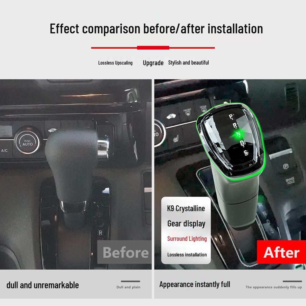 N-BOX Crystal Gear Shift Knob with Seven-Color Ambient Light