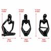 3pcs White Thinker Statue Lightweight Art Collectible Creative Abstract Sculpture  Living Room Decor