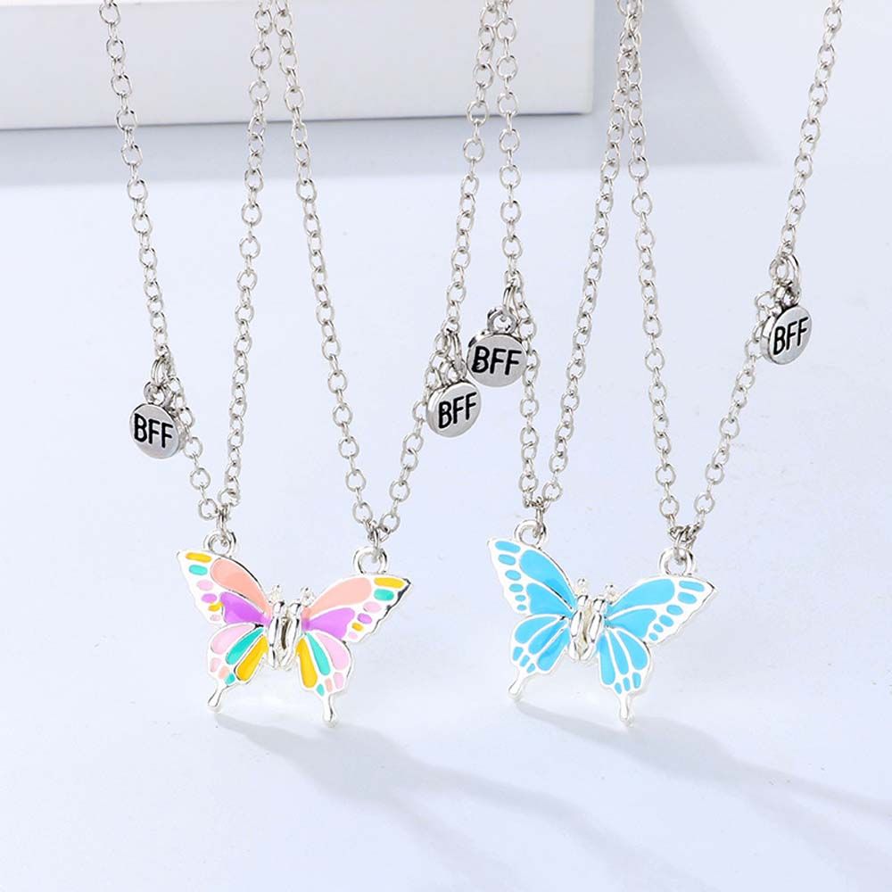 BFF Necklace Magnetic Necklaces Butterfly Pendant Choker Women's Jewelry Couple Clavicle Chain