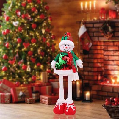 Festive Christmas Doll with Stretchable Legs for Holiday Decor and Gifting