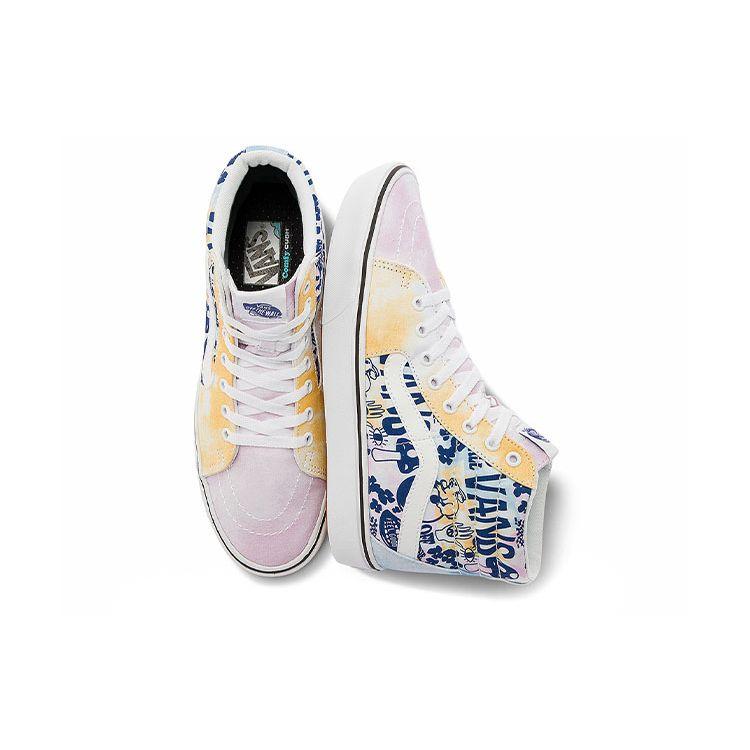 Vans Sk8 Pastel Tie Dye Comfycush High Top Skate Shoes Women Sneakers White Blue VN0A7TNOB1Y