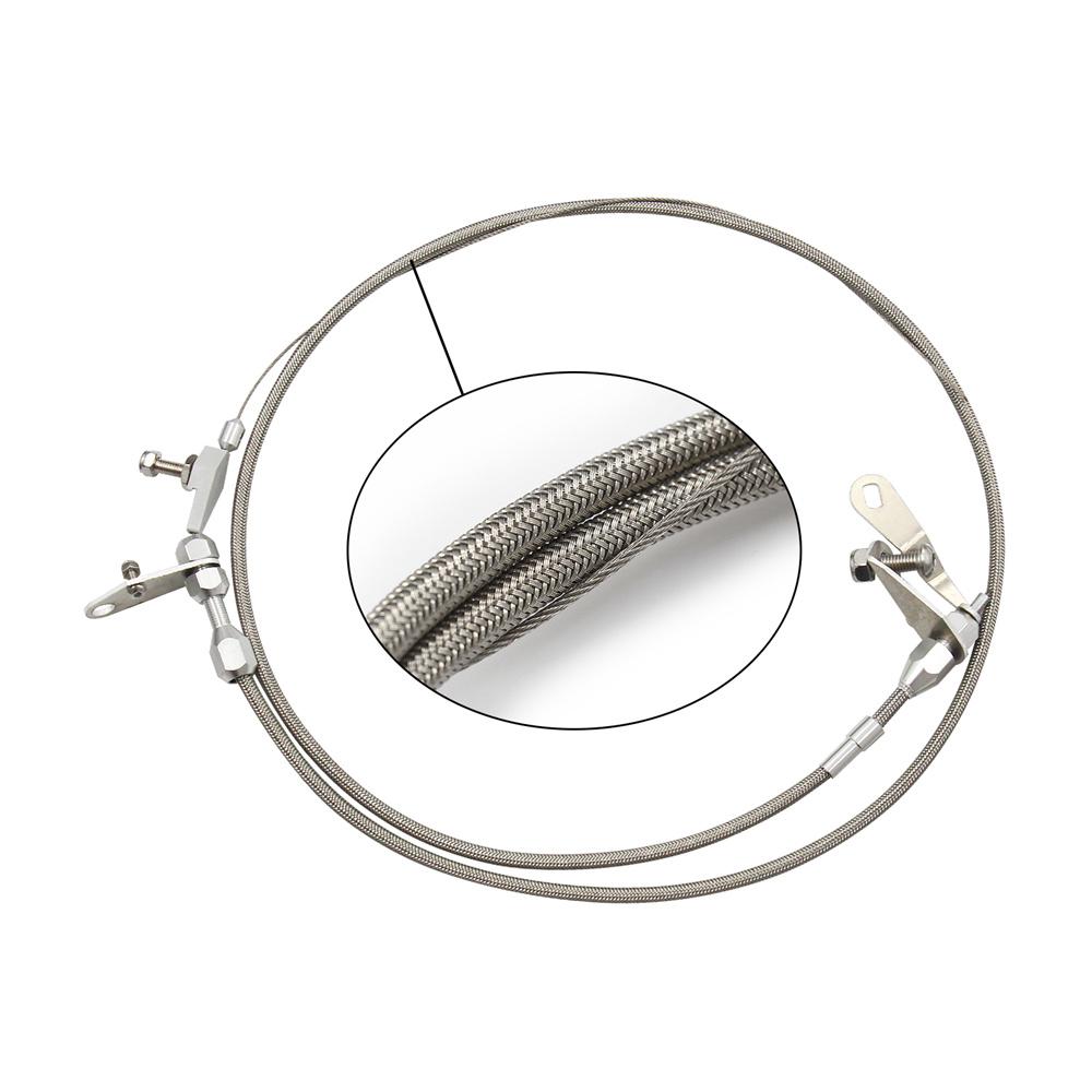 Stainless Braided Kick Down Cable Transmission Detent Fit For Ford C6 Trans C-6