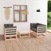 Day and Night - Day and Night 5-piece Garden Furniture Set and Solid Pine Wood Cushions