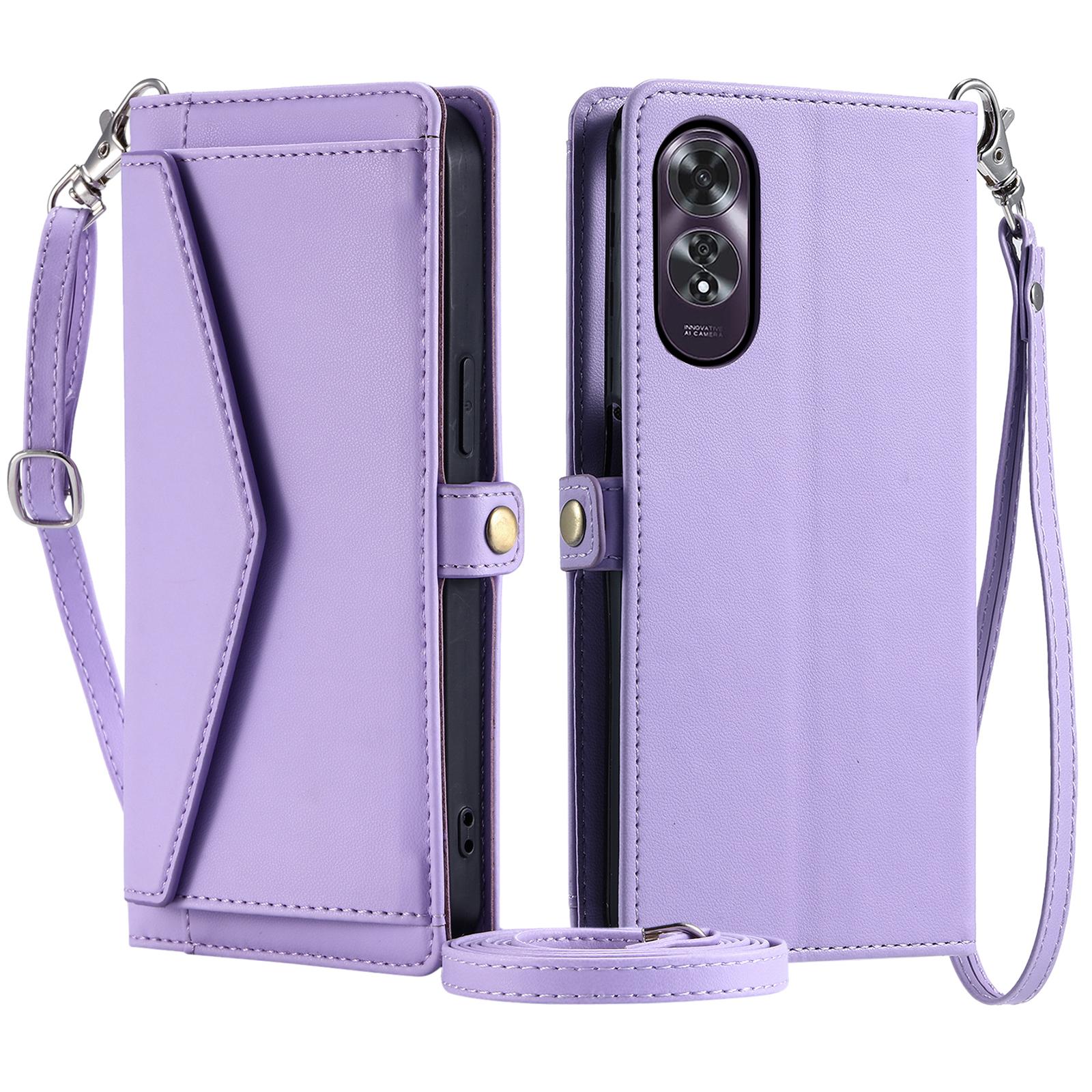 

For Oppo A60 4G Leather Case Wallet Stand Phone Cover with Straps D