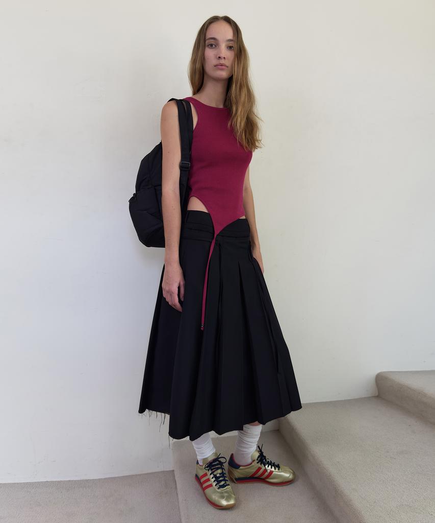 Diagonal Drawstring Light Bag (Black)