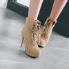 Spring and Autumn Fashion Trend Feminine Super High Heel Frosted Short Boots  Women's Boots