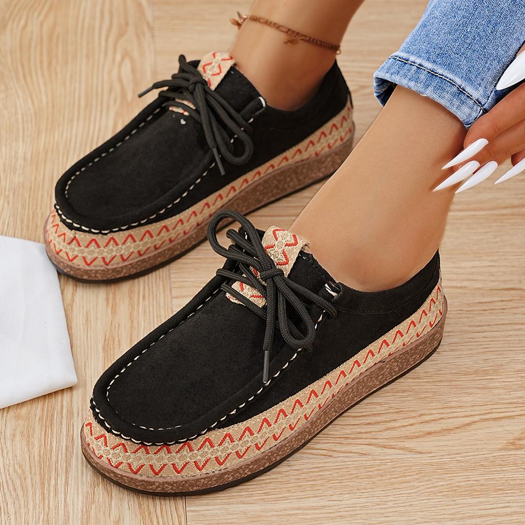 Women's Wide Width Platform Loafers, Old Money Style Minimalist Flats, Vintage Classic Casual Shoes for Women