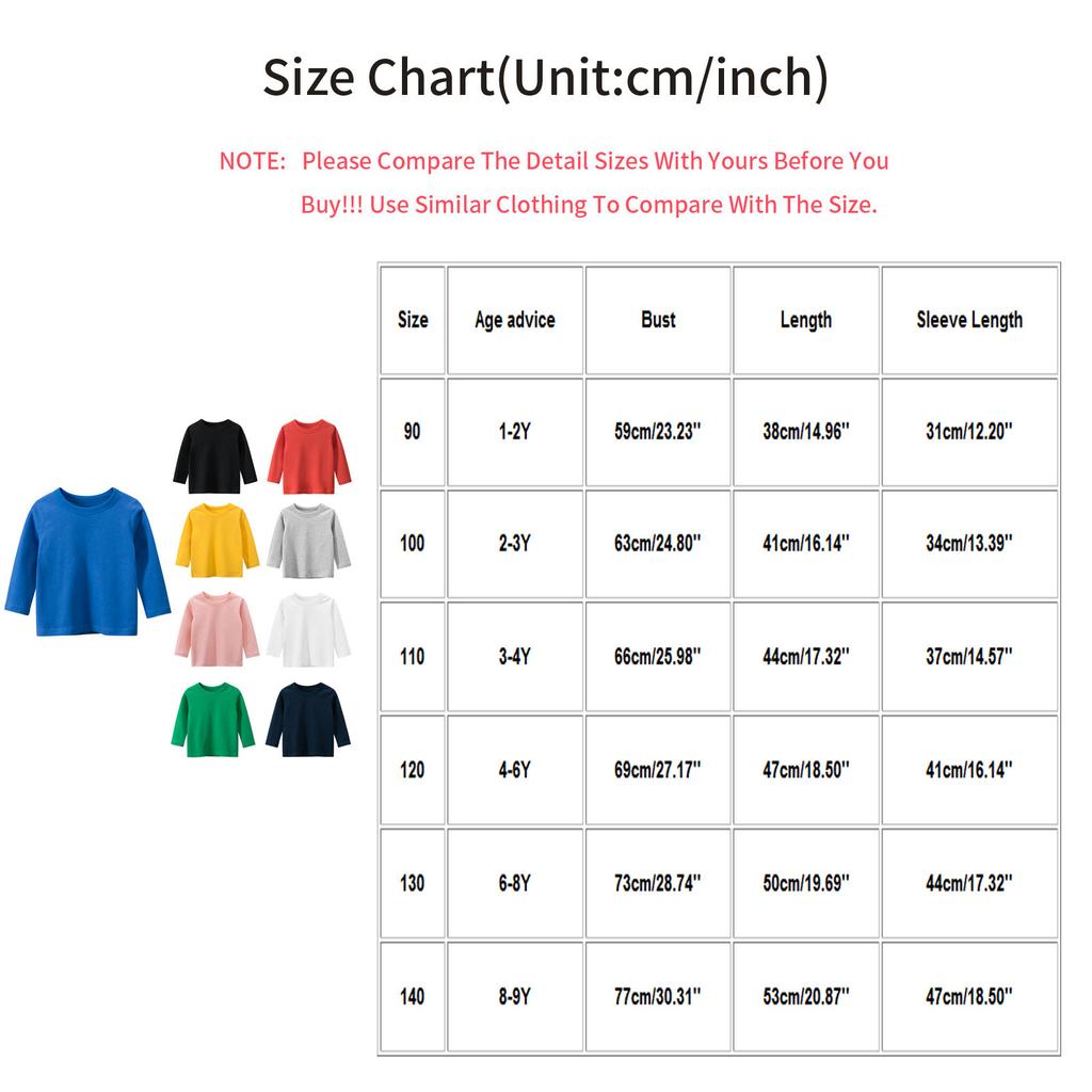 Children's Long Sleeve T-shirt Round Neck Solid Color Advertising Shirt