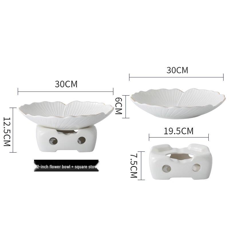 Round Ceramic Warming Dish with Candle Heater