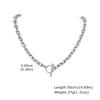 Stal Nierdzewna Naszyjnik z Zapięciem Toggle dla Mężczyzn Kobiet, 50cm Łańcuszek Figaro Link Collar, Klasyczny Rolo Chain Prezent