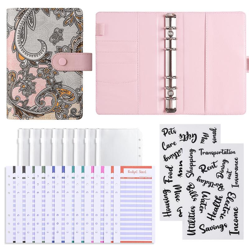 

Цветной кожаный переплет Планировщик бюджета Денежный конверт Переплет с бюджетными конвертами Карманы для переплета Денежный конверт Кошелек Бюджетирование A6