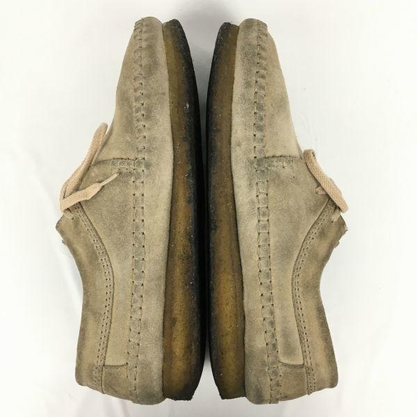 Clarks Kreppsohle Wildleder Low-Cut Stiefel Beige Braun Größe 7G 25.5 Herren(GEBRAUCHT)