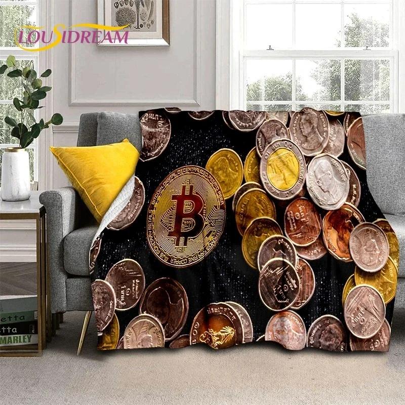 Bitcoin Virtual Currency NFT Soft Flannel Blanket for Beds Bedroom Sofa Picnic,Throw Blanket for Cover Outdoor Leisure Nap Gift