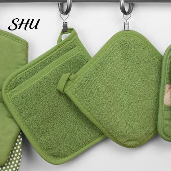 Baking Tools 2Pcs Mittens Breathable Anti-scalding Cotton Non-slip Potholder Oven Gloves for Daily Use Mitts