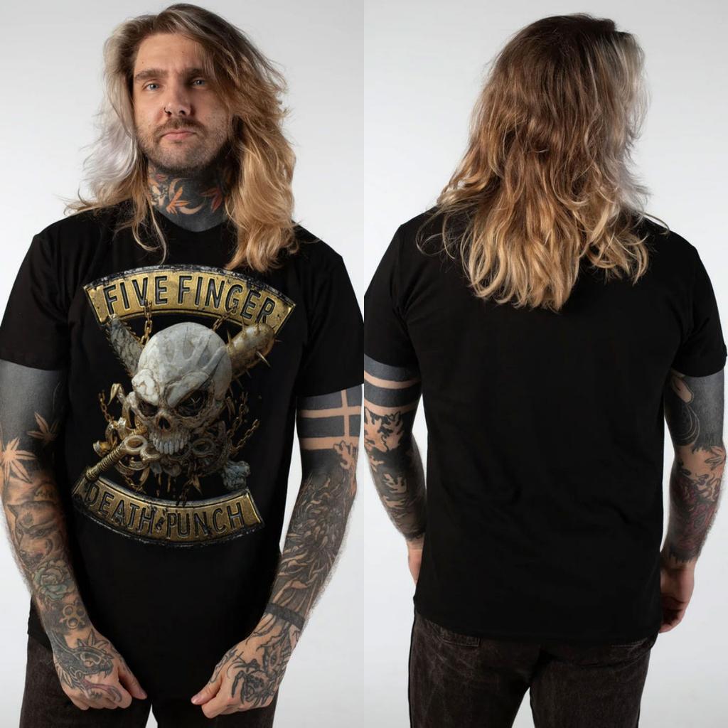 2026 New Five Finger Death Punch Graphic Cotton Tshirt Unisex Summer Short Sleeve Fashion Brand Tee Luxury Casual Vintage Tees