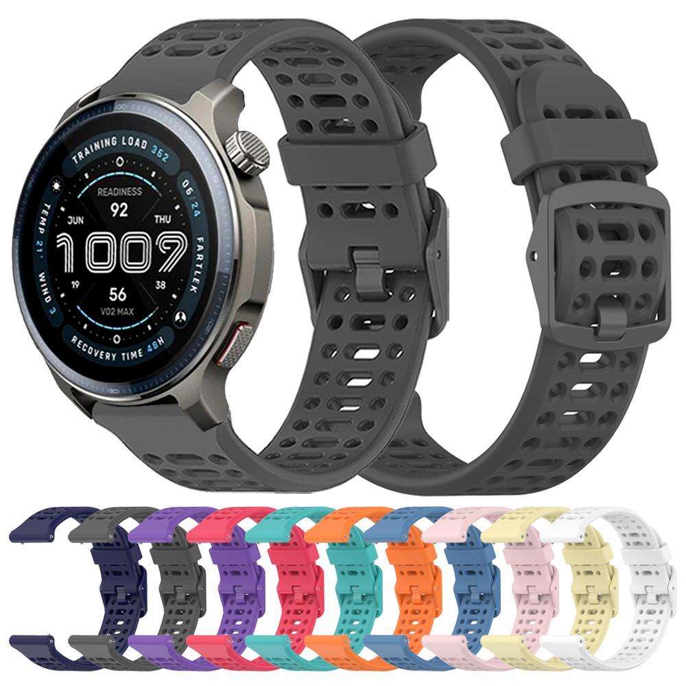 Silikonový 20mm 22mm Řemínek Pro AMAZFIT BALANCE 2 BIP 6 5 GTR/GTS 4 3 2e Řemínky Pro HUAWEI WATCH GT 5 Pro Sportovní Prodyšný Náramek