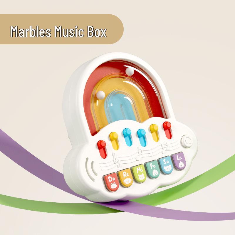 Multifunctional Rainbow Music Piano: Puzzle, Soothing Sleep, Early Education for Children Rainbow Music Piano 13.5x13.5x3.5CM 171G