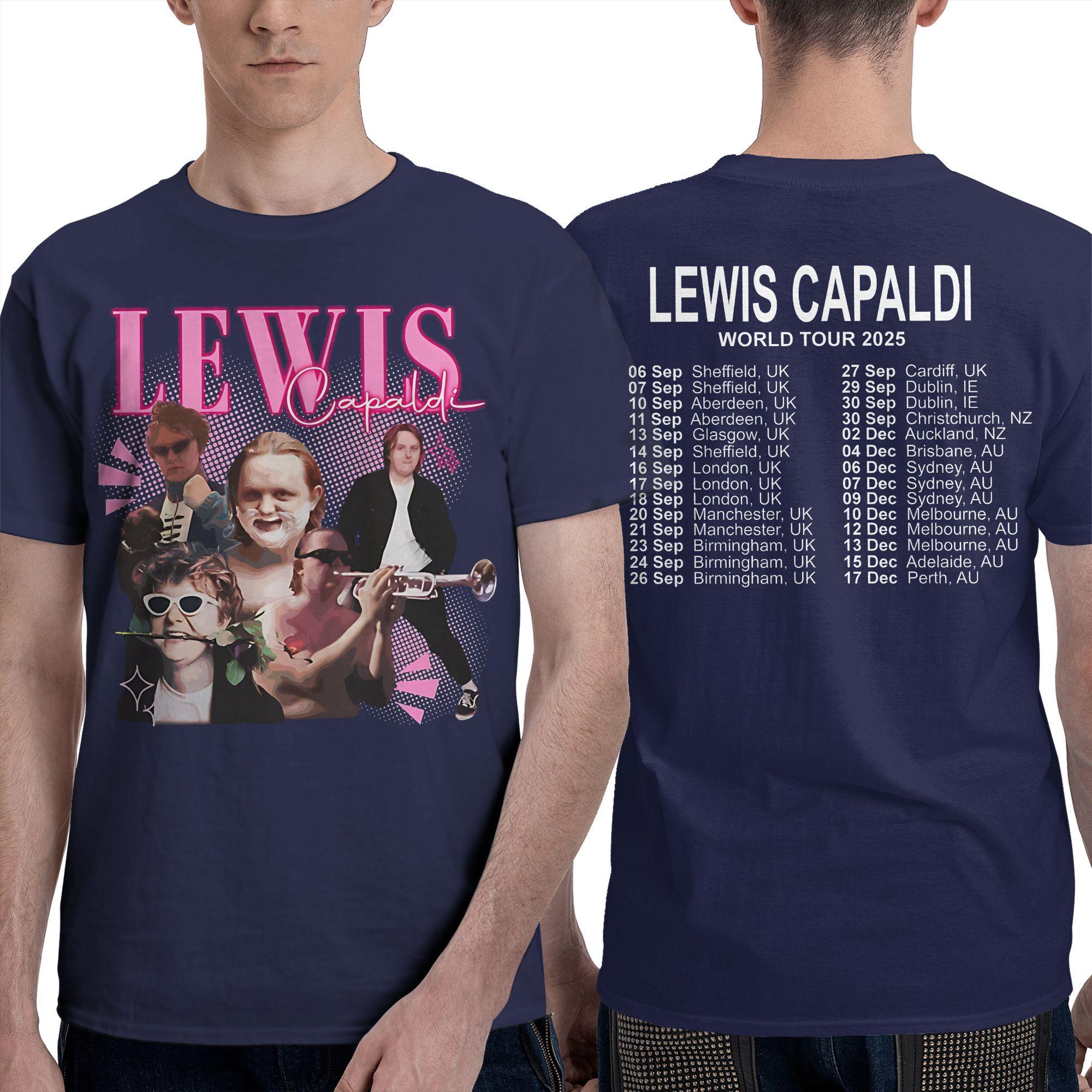 

Lewis Capaldi 2026 Concert Accessories TShirts for Men Women Novelty 100 Cotton Graphic Printed Clothes S