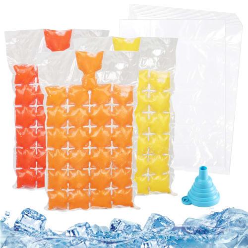 

Liroyal Ice Cube Bags (50-Pack) Disposable Ice Cube Bags, Ice Trays, Ice Maker, Square Ice, Silicone, Clear, Easy to Discard, Durable, Versatile, DIY