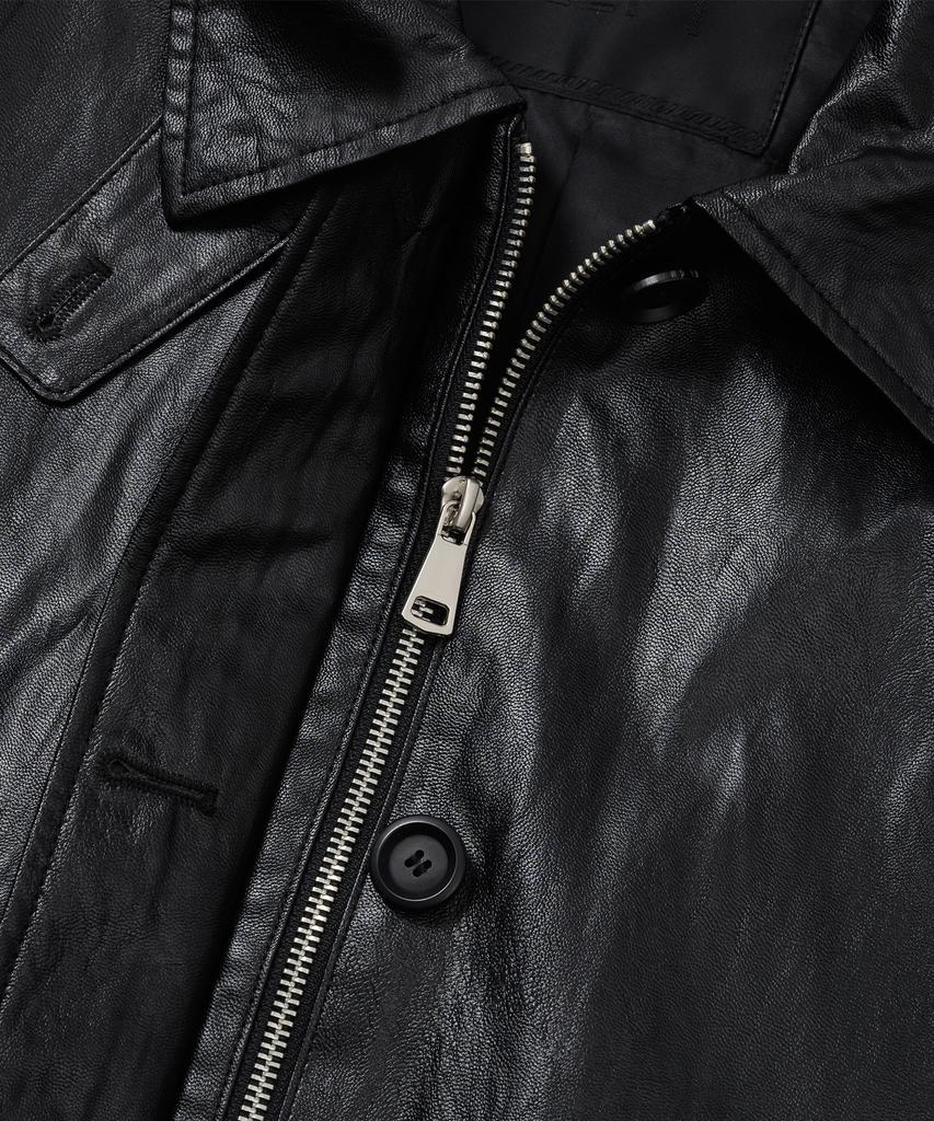 Leftseoul Synthetic Leather Half Jacket [Black]